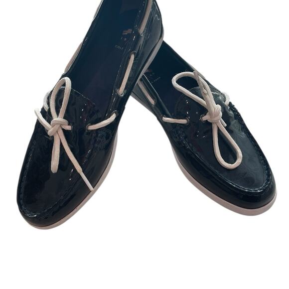 Cole Haan Resort Loafers – Navy Patent, White Laces, Sz 9, NWOT - Picture 3 of 8